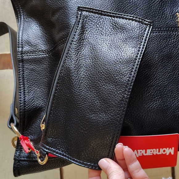 Montana West PU pebble leather black hobo bag with extra zip pouch - Picture 2 of 11